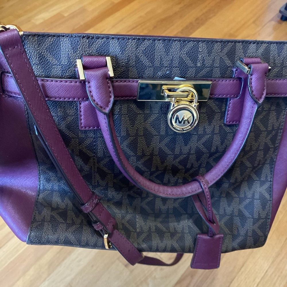 MK Michael Kors purple and brown purse